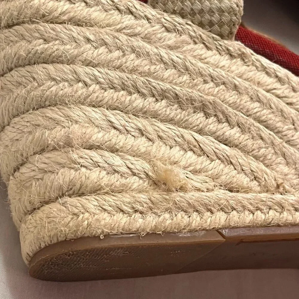 Lucky Brand Red Canvas Espadrille Wedge Sandals – Size 11